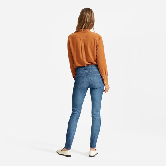 Everlane The Mid-Rise Skinny Jeans Women's Size 24 Medium Blue Stretch Denim - Picture 4 of 16